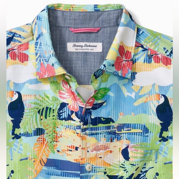 Tommy Bahama Veracruz Cay Electric Cocktails Camp Shirt - Horizon Blue main image 1